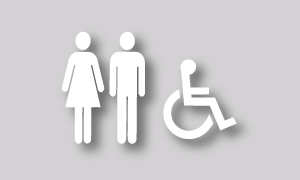 Unisex Accessible braille and tactile signs manufactured by Bathurst Signs