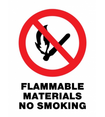 FLAMMABLE MATERIALS NO SMOKING