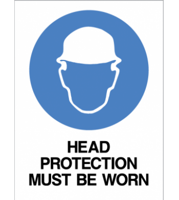 HEAD PROTECTION MUST BE WORN