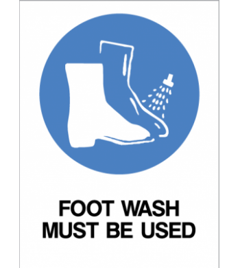 FOOT WASH MUST BE USED