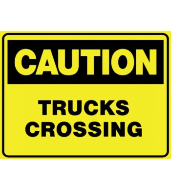 CAUTION TRUCKS CROSSING