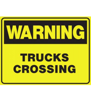 WARNING TRUCKS CROSSING