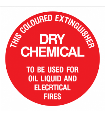 DRY CHEMICAL - THIS COLOURED EXTINGUISHER TO BE USED FOR OIL LIQUID AND ELECTRICAL FIRES