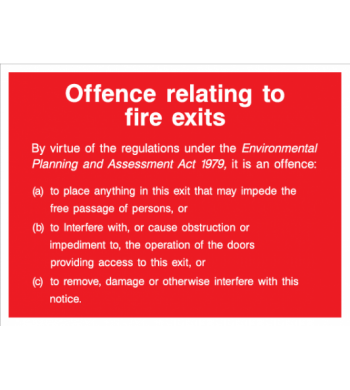 Offence relating to fire exits