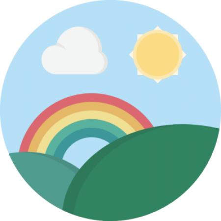 Hills and Rainbow Wall Sticker