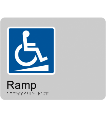 Accessible Ramp Braille Tactile Sign