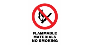 FLAMMABLE MATERIALS NO SMOKING