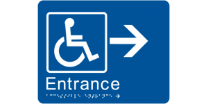 Accessible Entrance (Right Arrow) manufactured by Bathurst Signs