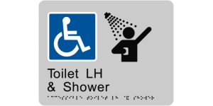Accessible Toilet LH & Shower manufactured by Bathurst Signs
