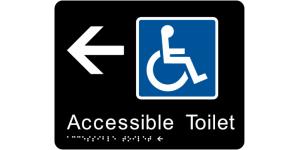 Accessible Toilet (Left Arrow) manufactured by Bathurst Signs