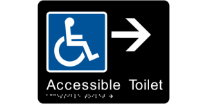 Accessible Toilet (Right Arrow) manufactured by Bathurst Signs