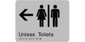 Airlock - Unisex Toilets (Left Arrow) manufactured by Bathurst Signs