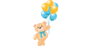 Bear with Balloons  Wall Sticker