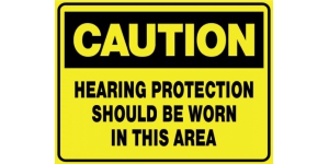 CAUTION HEARING PROTECTION SHOULD BE WORN IN THIS AREA