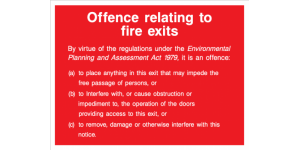 Offence relating to fire exits