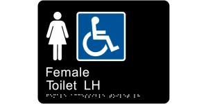 Female Accessible Toilet LH manufactured by Bathurst Signs