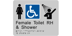 Female Accessible Toilet and Shower RH manufactured by Bathurst Signs