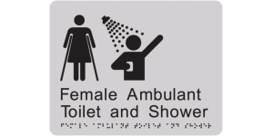 Female Ambulant Toilet and Shower manufactured by Bathurst Signs