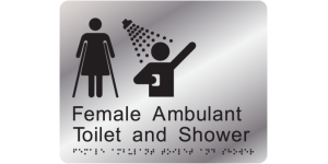 Female Ambulant Toilet and Shower manufactured by Bathurst Signs