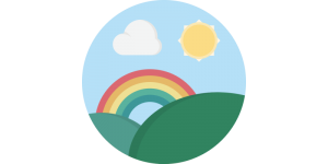 Hills and Rainbow Wall Sticker