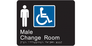 Male Accessible Change Room manufactured by Bathurst Signs