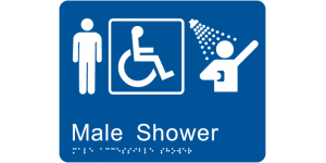 Male Accessible Shower manufactured by Bathurst Signs