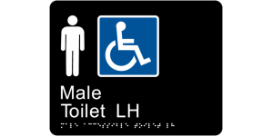 Male Accessible Toilet LH manufactured by Bathurst Signs
