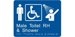 Male Accessible Toilet and Shower RH manufactured by Bathurst Signs