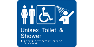 Unisex Toilet & Shower manufactured by Bathurst Signs