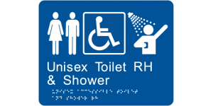 Unisex Accessible Toilet and Shower RH manufactured by Bathurst Signs