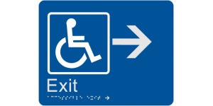 Accessible Exit (Right Arrow) manufactured by Bathurst Signs