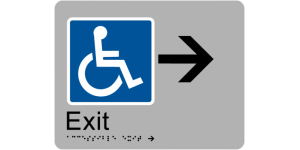 Accessible Exit (Right Arrow) manufactured by Bathurst Signs