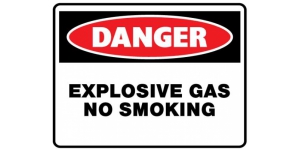 DANGER EXPLOSIVE GAS NO SMOKING