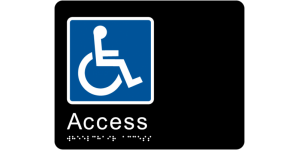 Wheelchair Access Braille Tactile Sign manufactured by Bathurst Signs