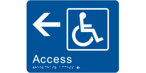 Wheelchair Access - Left - Braille Tactile Sign manufactured by Bathurst Signs