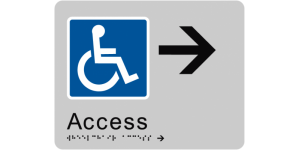 Wheelchair Access - Right -  Braille Tactile Sign manufactured by Bathurst Signs