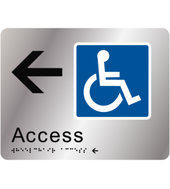 Wheelchair Access - Left -  Braille Tactile Sign