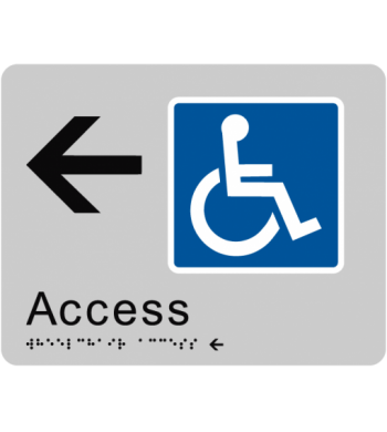 Wheelchair Access - Left -  Braille Tactile Sign