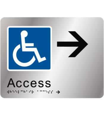 Wheelchair Access - Right -  Braille Tactile Sign
