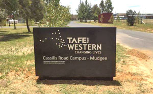 Bathurst Signs TAFE Western sign